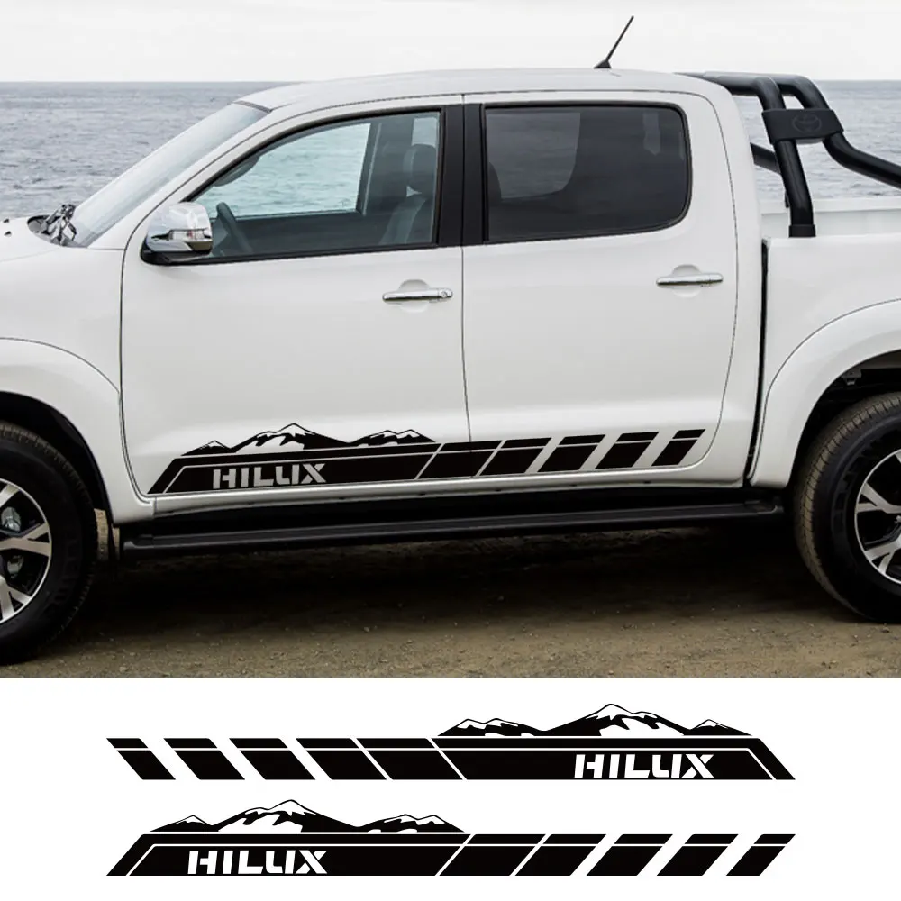 Pickup Door Side Stripes Sticker For Toyota Hilux Vigo Revo Truck Graphics Mountain Decor Covers Car Decals Auto Accessories | Автомобили
