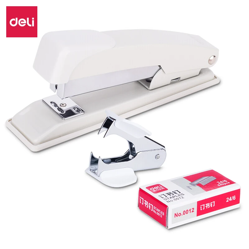 Deli 12# Stapler Set (stapler+staples+staple Remover) Color Random Metal 24/6 Manual
Deli 12# Stapler Set (stapler+staples+staple Remover) Color Random Metal 24/6 Manual