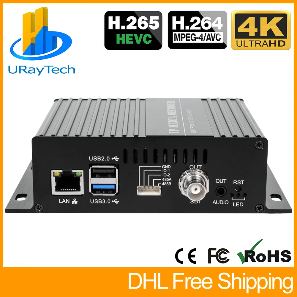 

H.265 H.264 IP to SDI Video Streaming Decoder SRT IP Camera Decoder for Decoding P2P RTSP UDP M3U8 HLS SRT