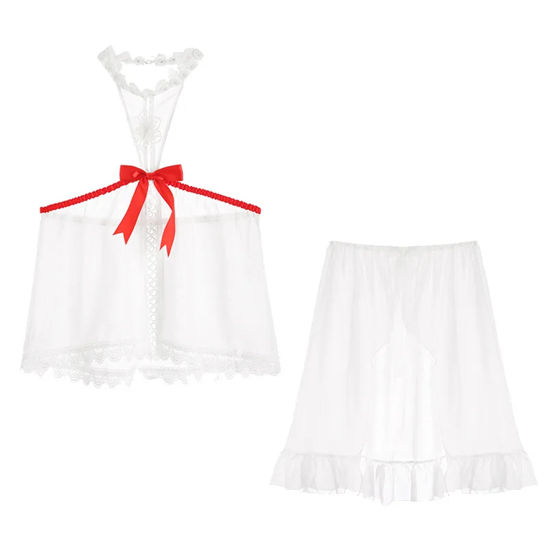 Sexy lingerie women's sexy word chest delicate hanging neck water-soluble lace fork love suit
Sexy lingerie women's sexy word chest delicate hanging neck water-soluble lace fork love suit