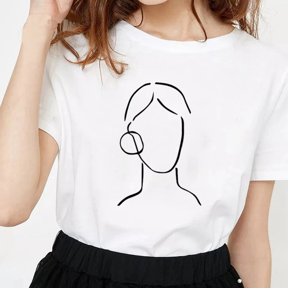 Women T-shirt summer fashion harajuku minimalist abstract face print female tee tops Short sleeve O-neck t shirt femme
Women T-shirt summer fashion harajuku minimalist abstract face print female tee tops Short sleeve O-neck t shirt femme