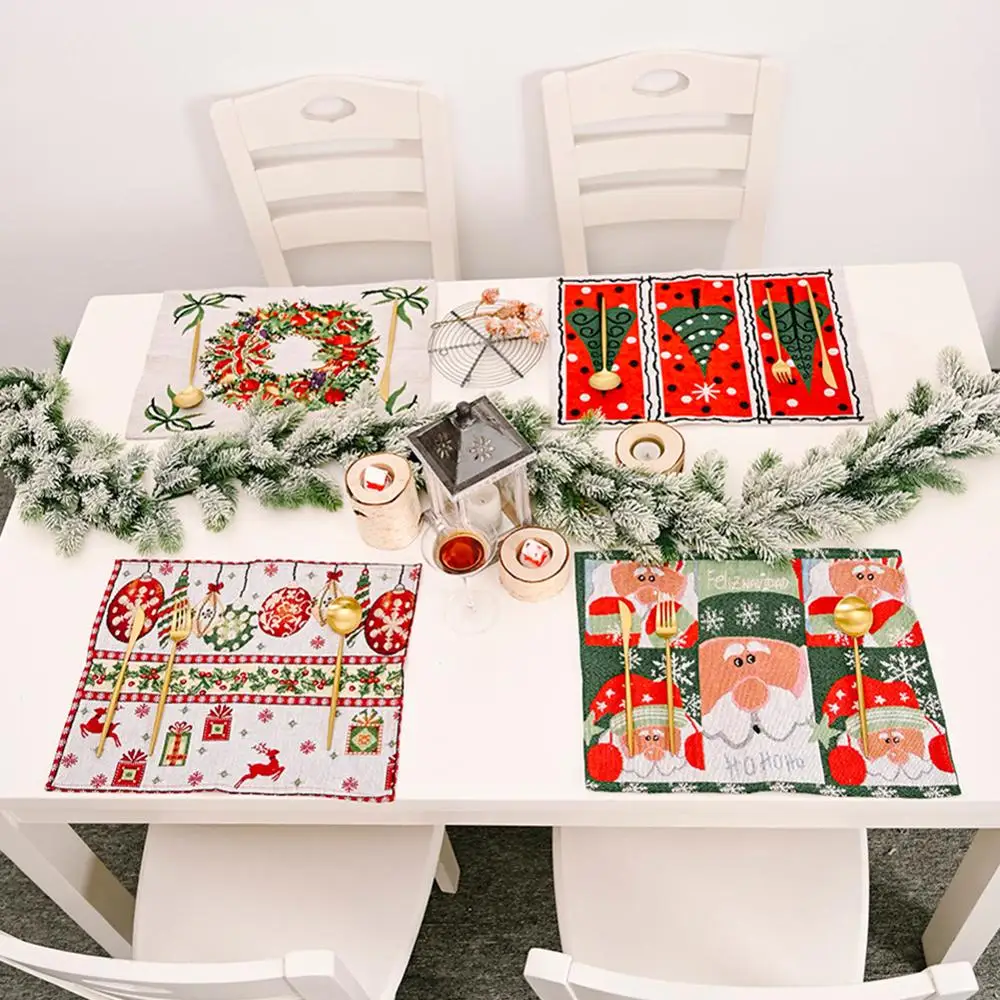 Christmas Knitted Fabric Placemat Xmas Home Decor Dining Table Christmas Tableware Mat Santa Claus/Elk/Garland/Christmas Tree
Christmas Knitted Fabric Placemat Xmas Home Decor Dining Table Christmas Tableware Mat Santa Claus/Elk/Garland/Christmas Tree
