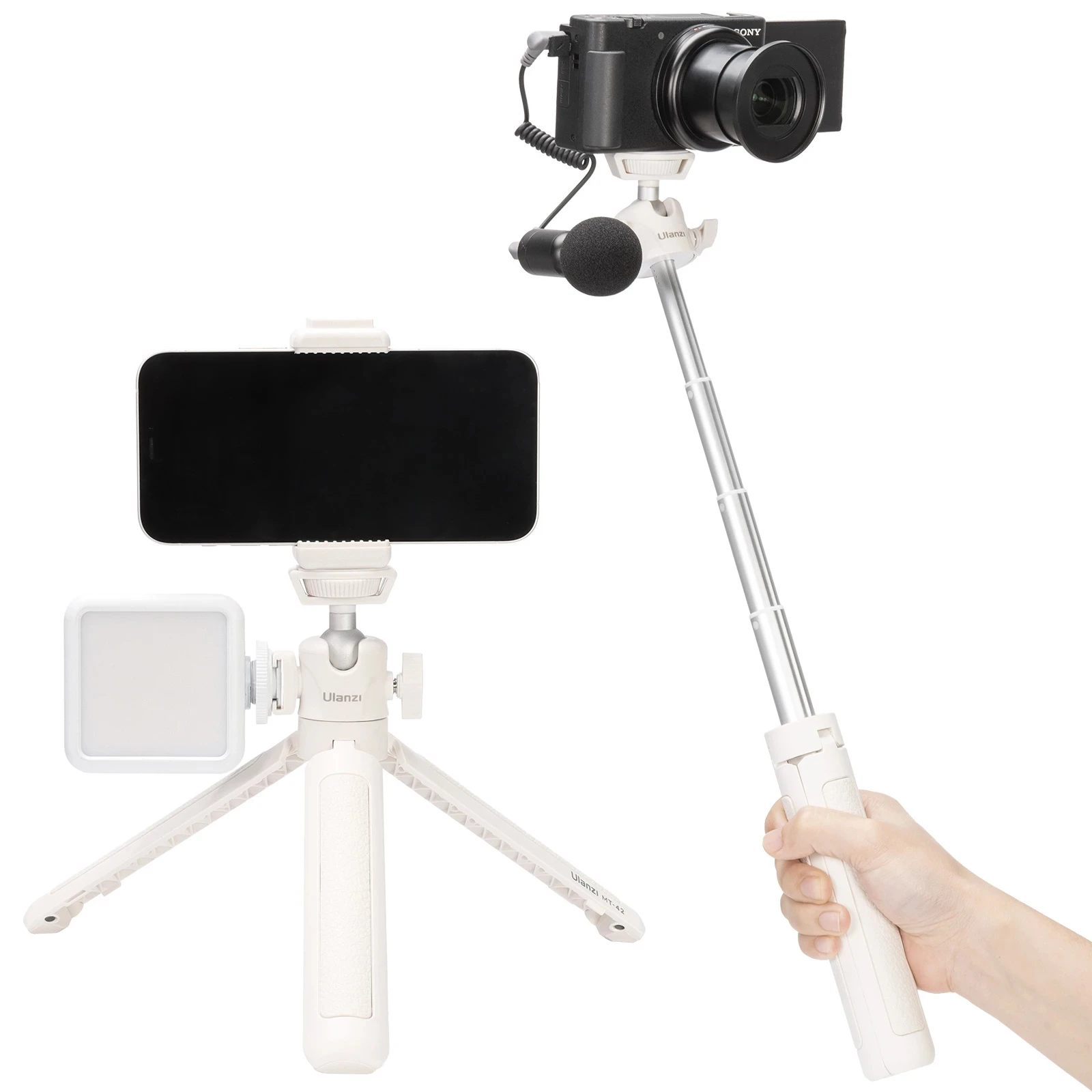 Ulanzi MT-42 Selfie Stick Tripod 4 sections adjustable 360° swivel ball head Tripod for Smartphone iphone 13 pro max Photograph
Ulanzi MT-42 Selfie Stick Tripod 4 sections adjustable 360° swivel ball head Tripod for Smartphone iphone 13 pro max Photograph
