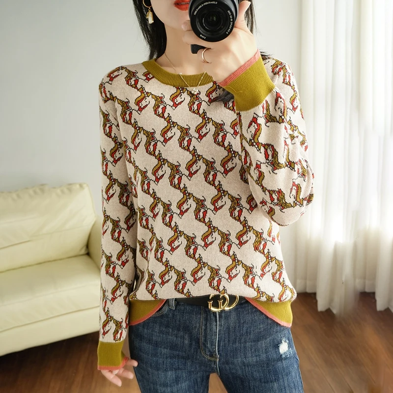 100% cotton sweater women 2021 new cartoon casual knitwear round neck pullover women's top hot
100% cotton sweater women 2021 new cartoon casual knitwear round neck pullover women's top hot