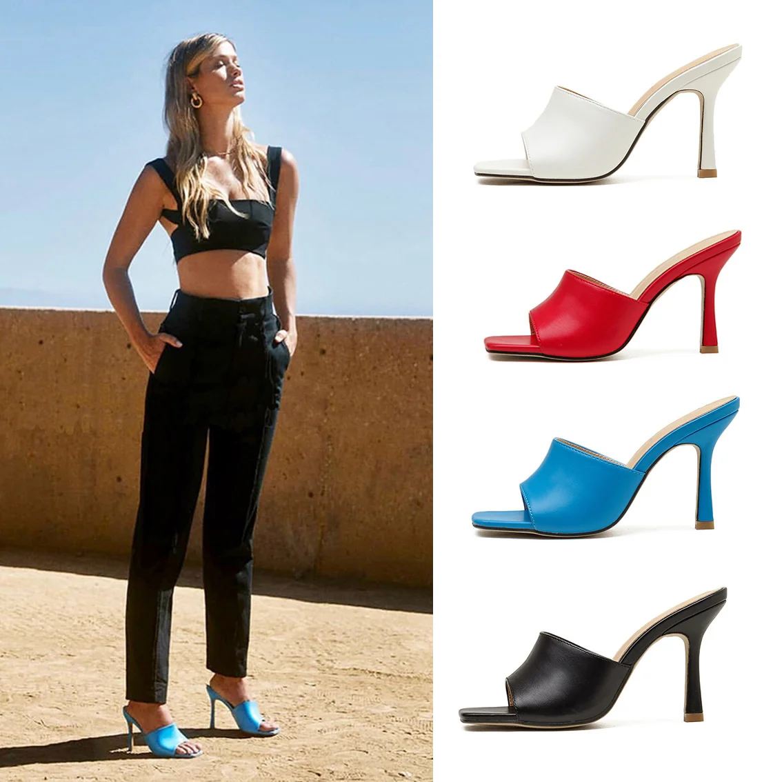 Open toe sandals women's wear 2021 simple straight square slippers thin heel high heels size 41
Open toe sandals women's wear 2021 simple straight square slippers thin heel high heels size 41