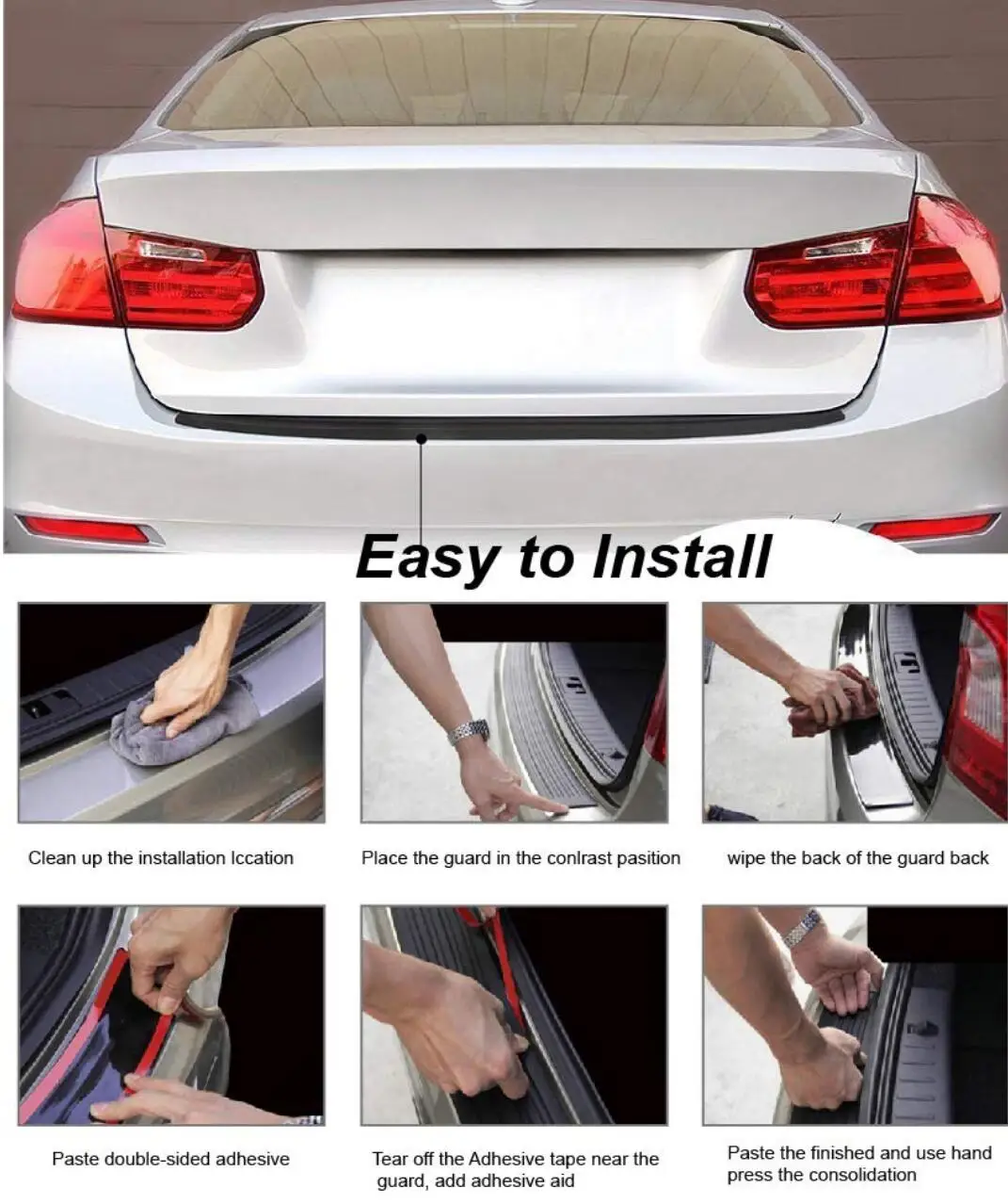 Car Trunk Door Sill Protector Bumper Guard For VW Polo Golf 4 5 6 7 Beetle MK1 MK2 MK3 MK4 MK5 MK6 Bora CC Passat B6 B5 | Автомобили и