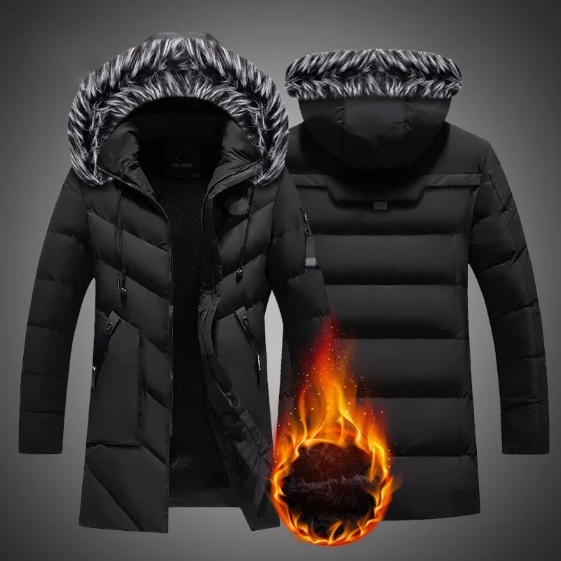 Winter Long Parkas Men Cotton Padded Brand Clothing Fashion Casual Slim Thick Warm Mens Coats Fur Hooded Overcoats Male Clothes
Winter Long Parkas Men Cotton Padded Brand Clothing Fashion Casual Slim Thick Warm Mens Coats Fur Hooded Overcoats Male Clothes