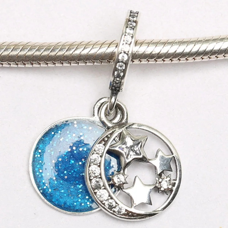 100% 925 Sterling Silver Charm Retro Blue Star Moon Pendant Fit Pandora Women Bracelet & Necklace Diy Jewelry
100% 925 Sterling Silver Charm Retro Blue Star Moon Pendant Fit Pandora Women Bracelet & Necklace Diy Jewelry