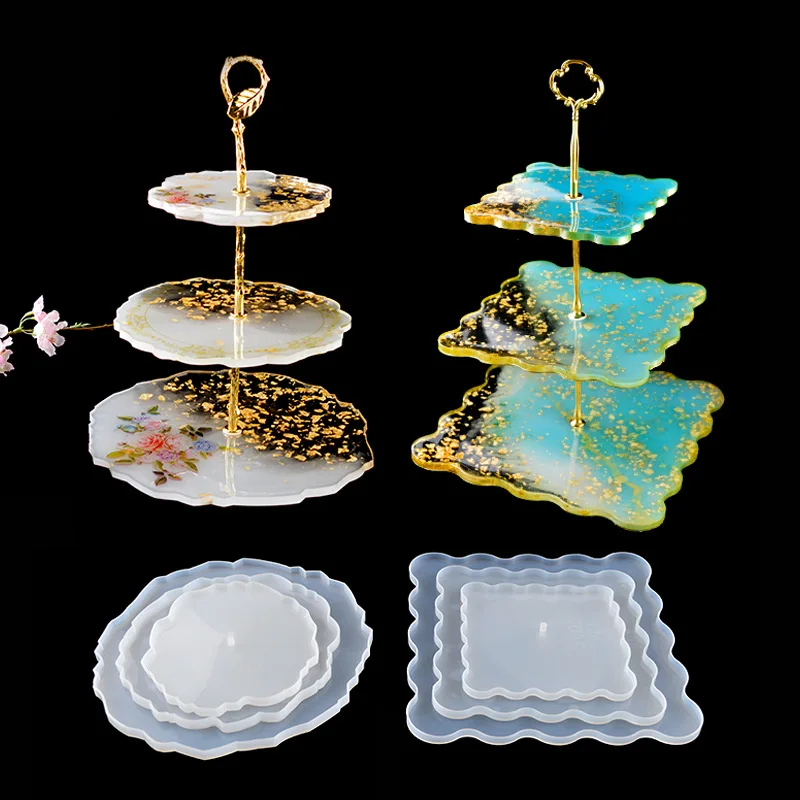 Silicone Cake Holder Mold Resin Tray 3 Layers Fruit Tray Epoxy Casting Crystal with Golden Stand Round Square Mold
Silicone Cake Holder Mold Resin Tray 3 Layers Fruit Tray Epoxy Casting Crystal with Golden Stand Round Square Mold