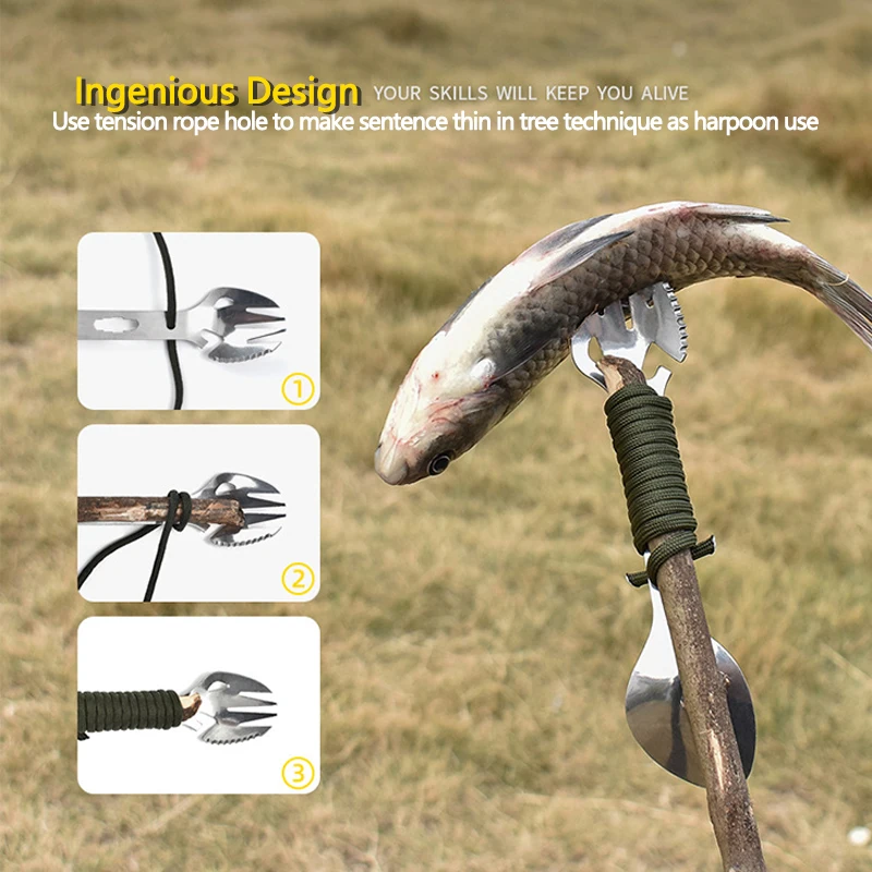 Multi-tool Cookware Bottle Opener Wrench Fork Stainless Steel Multifunctional Outdoor Spoon Tableware Spoon For Camping
Multi-tool Cookware Bottle Opener Wrench Fork Stainless Steel Multifunctional Outdoor Spoon Tableware Spoon For Camping