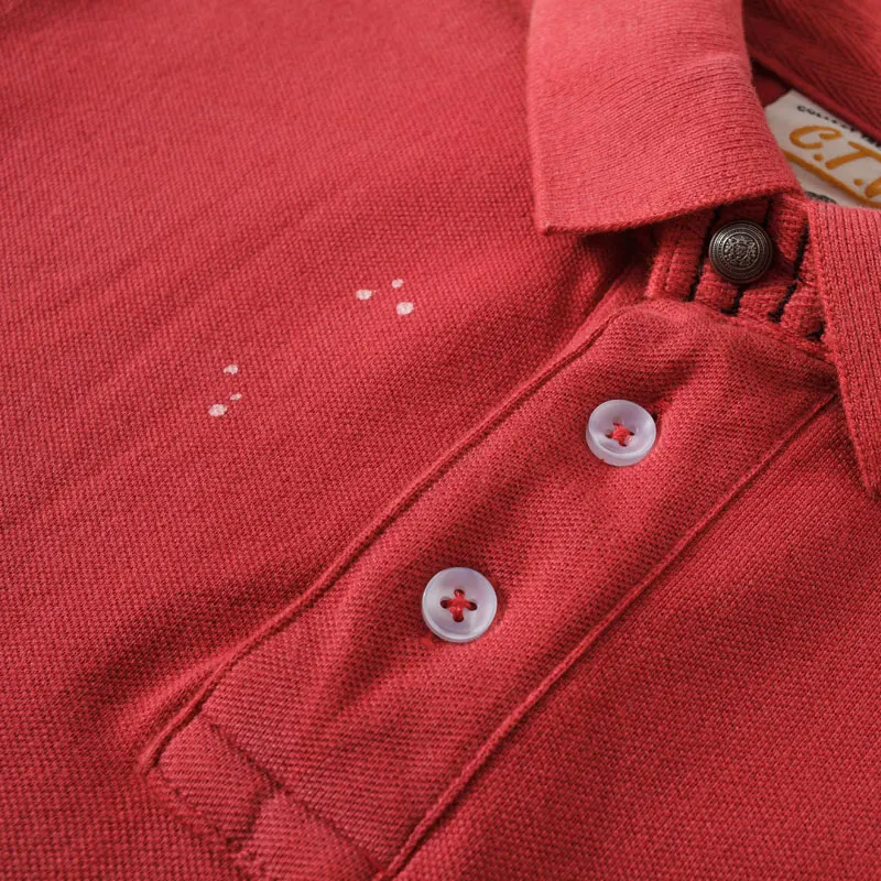 Summer New Men's Short Sleeve Polo Shirt Solid Color 100% Cotton Lapel Letter Embroidery Enzyme Washed Vintage Polos Shirts C220
Summer New Men's Short Sleeve Polo Shirt Solid Color 100% Cotton Lapel Letter Embroidery Enzyme Washed Vintage Polos Shirts C220