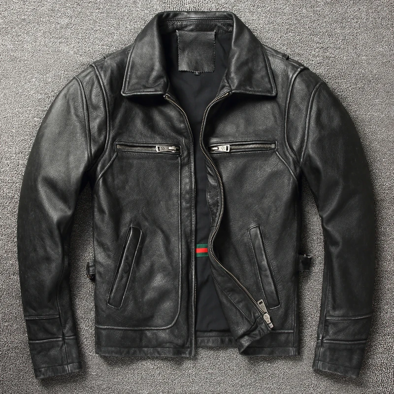 Vintage Men Leather Jacket 100% Natural Top Layer Cowhide Motorcycle jacket Biker Coat Spring Autumn Men's Genuine Leather Coat
Vintage Men Leather Jacket 100% Natural Top Layer Cowhide Motorcycle jacket Biker Coat Spring Autumn Men's Genuine Leather Coat