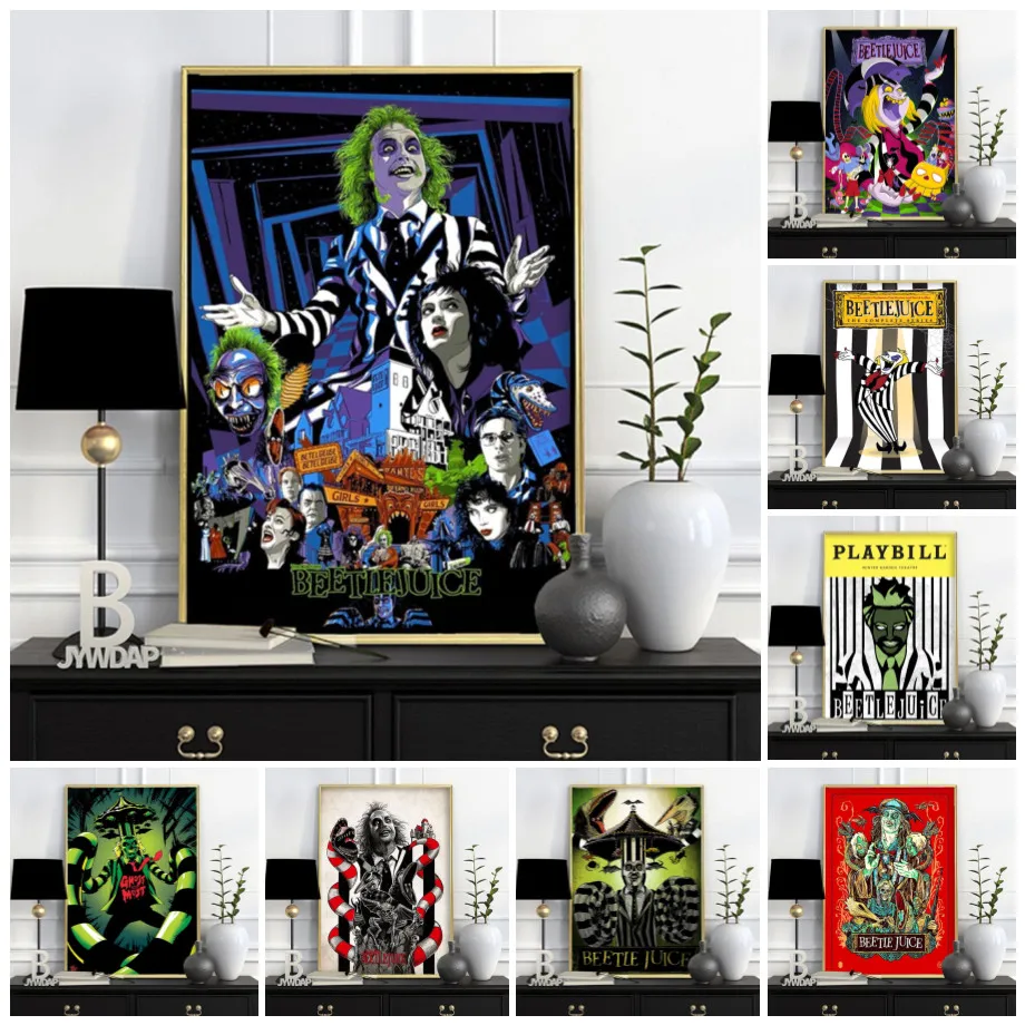 Classic Horror movie Beetlejuice Retro Posters Wall Art Prints Picture Decoration Canvas Painting for Bar Living Room Home Decor
Classic Horror movie Beetlejuice Retro Posters Wall Art Prints Picture Decoration Canvas Painting for Bar Living Room Home Decor