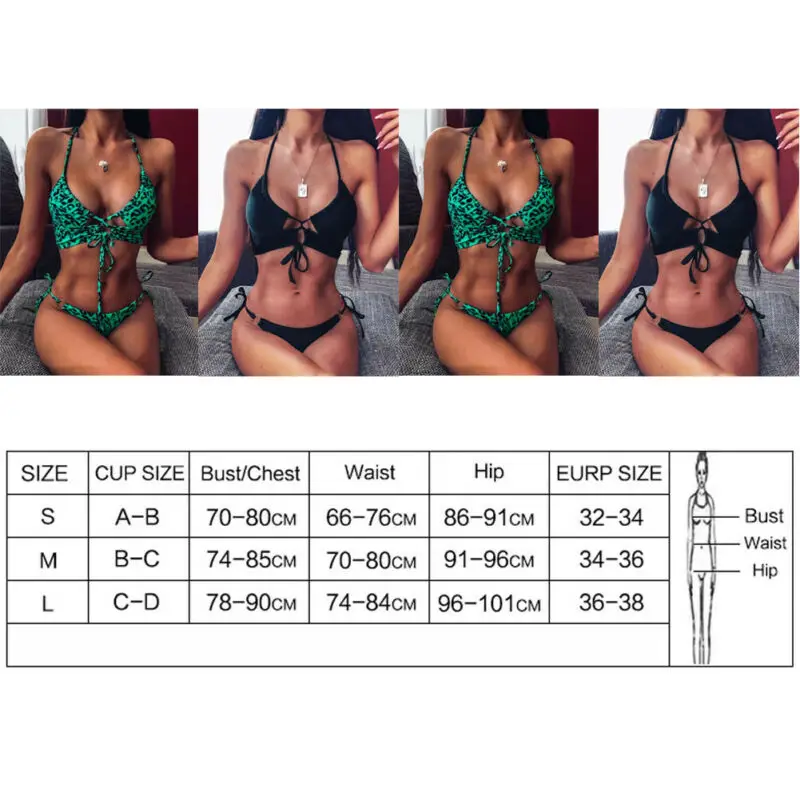 New Women Ladies Sexy Halter Neck Push-up Padded Bra Bandage Bikini Set Fashion Green Leopard Swimsuit Swimwear Bathing Suit
New Women Ladies Sexy Halter Neck Push-up Padded Bra Bandage Bikini Set Fashion Green Leopard Swimsuit Swimwear Bathing Suit