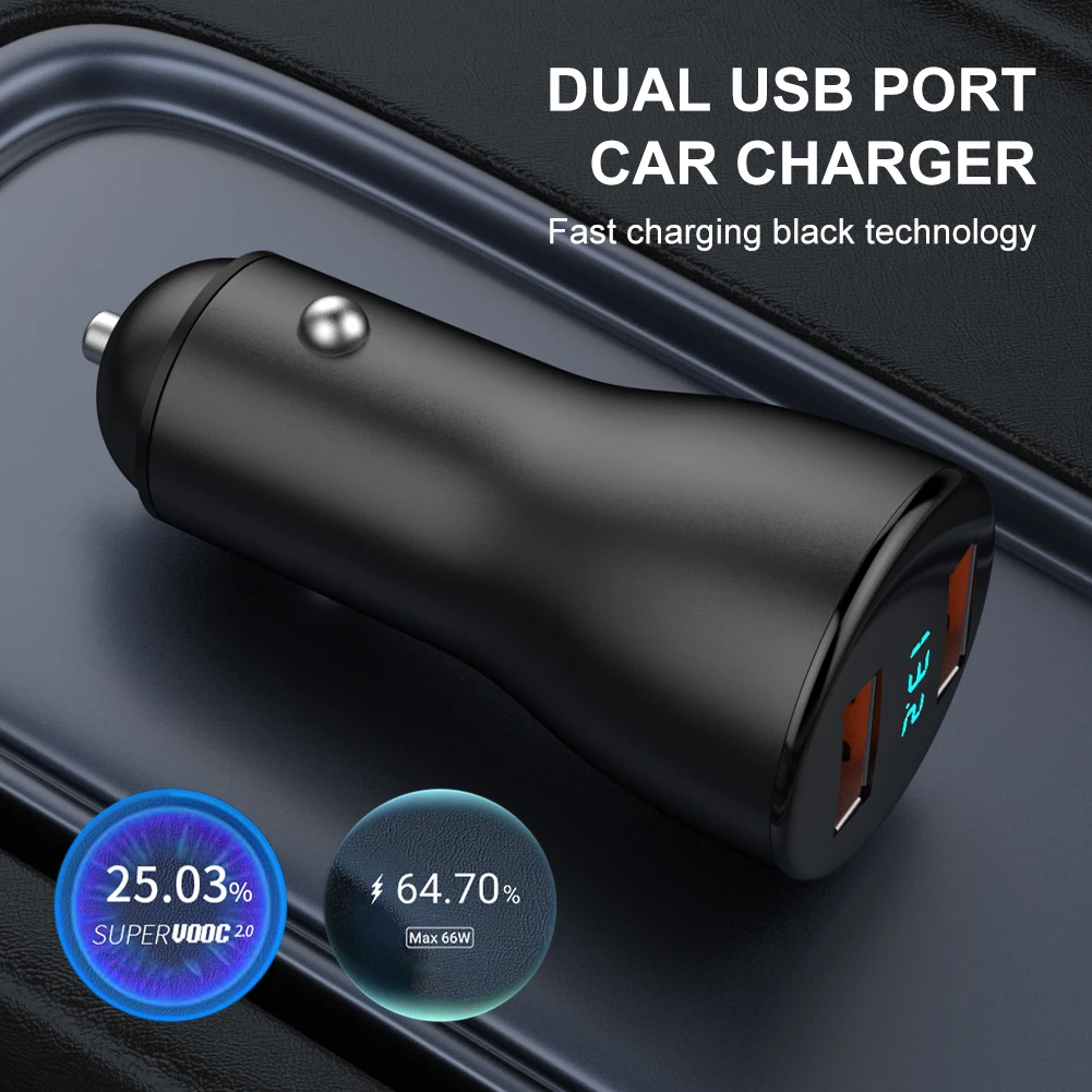 Sale Car Charger 12-24V Dual USB Ports 66W Fast Charging Lighter Adapter with Digital Voltmeter for Phones Tablets Dash Cams
Sale Car Charger 12-24V Dual USB Ports 66W Fast Charging Lighter Adapter with Digital Voltmeter for Phones Tablets Dash Cams