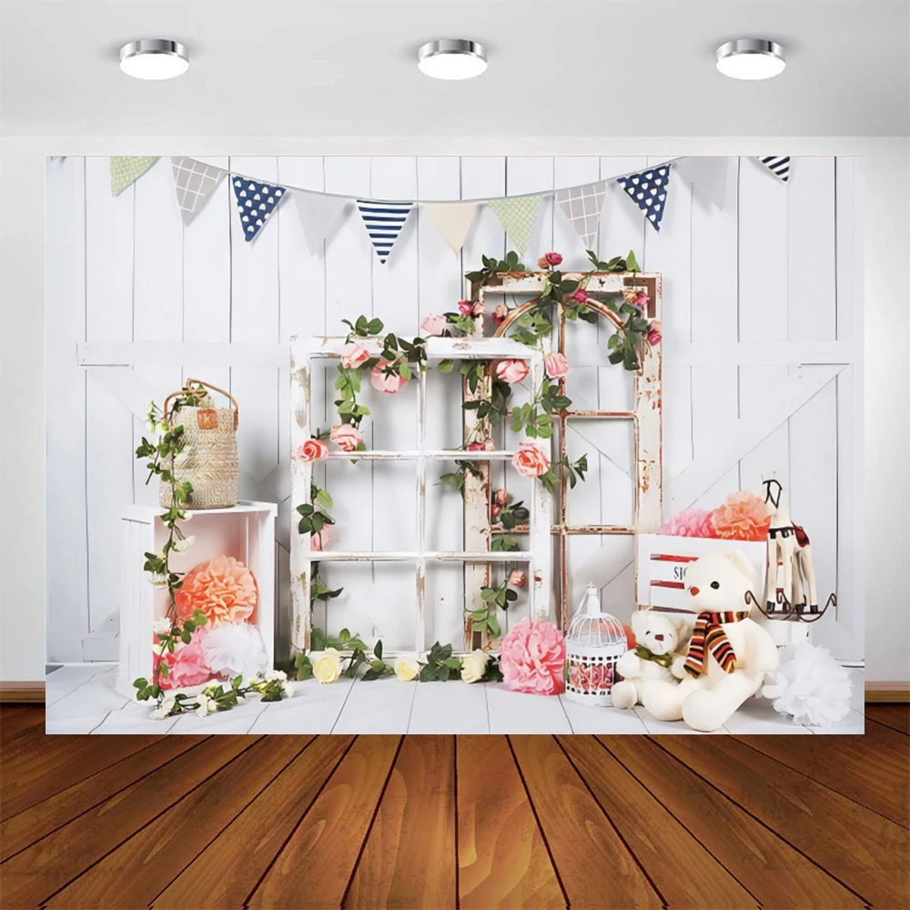 1st Birthday Photography Backdrops Newborn Baby Shower Cake Smash Flower Photo Background Wood Floor Girl Bear Studio Photocall
1st Birthday Photography Backdrops Newborn Baby Shower Cake Smash Flower Photo Background Wood Floor Girl Bear Studio Photocall