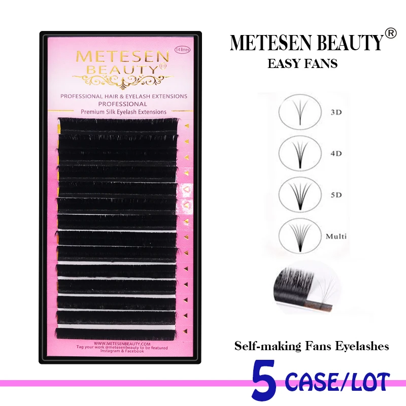 5 коробок для макияжа METESEN BEAUTY длинные натуральные 3d ресницы из искусственной