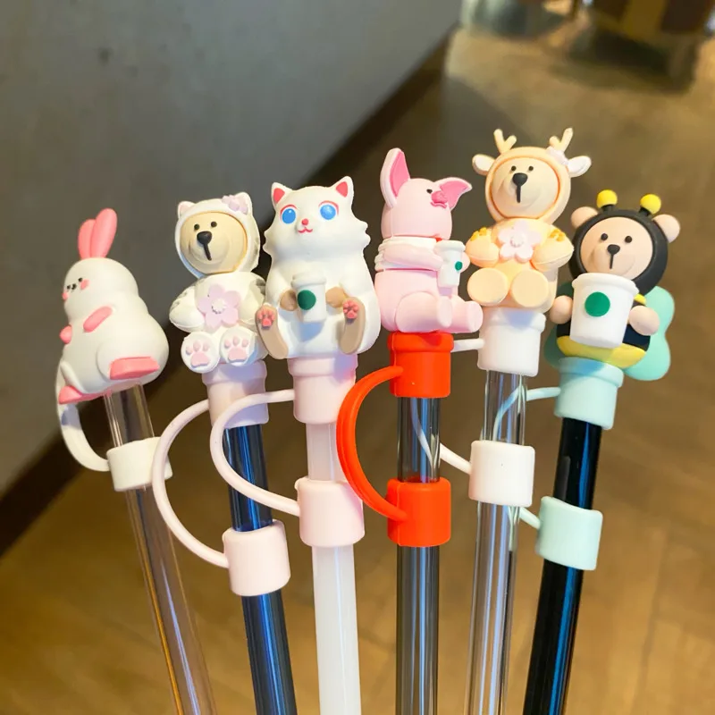 Glass Straw With Plug Suitable For Starbk Straw Cup Cartoon Bear Straw Cup Silicon Straw Plug Random Color Of Straws Dropping
Glass Straw With Plug Suitable For Starbk Straw Cup Cartoon Bear Straw Cup Silicon Straw Plug Random Color Of Straws Dropping