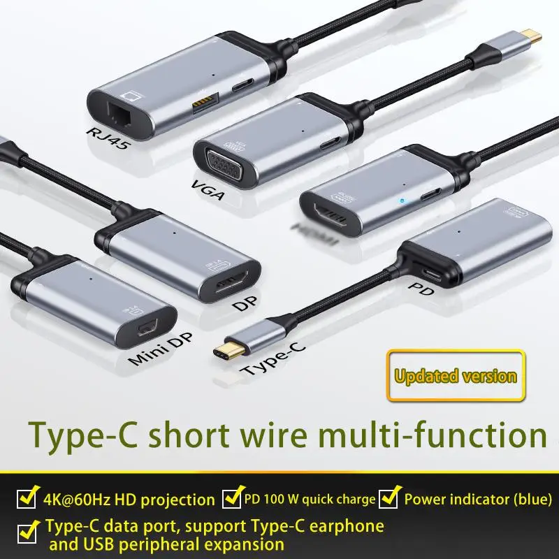 Type-C To 4k@60hz HDMI-compatible VGA/DP/GB/Mini DP/RJ45 Converter HD Video Transmission Conversion Fast Charging Function
Type-C To 4k@60hz HDMI-compatible VGA/DP/GB/Mini DP/RJ45 Converter HD Video Transmission Conversion Fast Charging Function