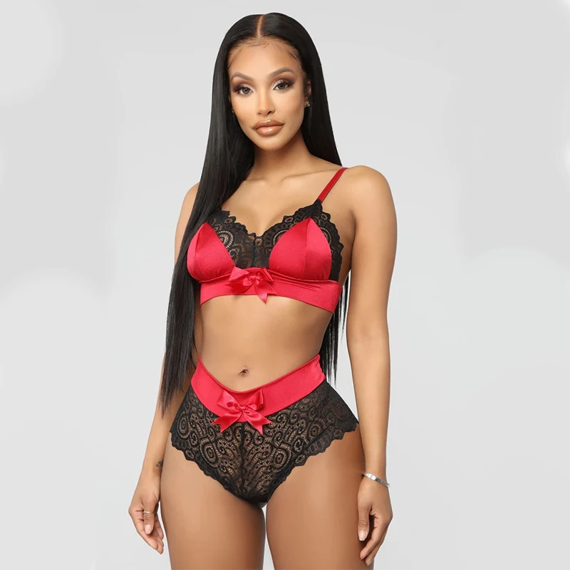Women Ladies New Lace Nightwear Sleeping See-Through Floral Fall New Fashion Bowknot Sling Bra Sexy Briefs Sets
Women Ladies New Lace Nightwear Sleeping See-Through Floral Fall New Fashion Bowknot Sling Bra Sexy Briefs Sets