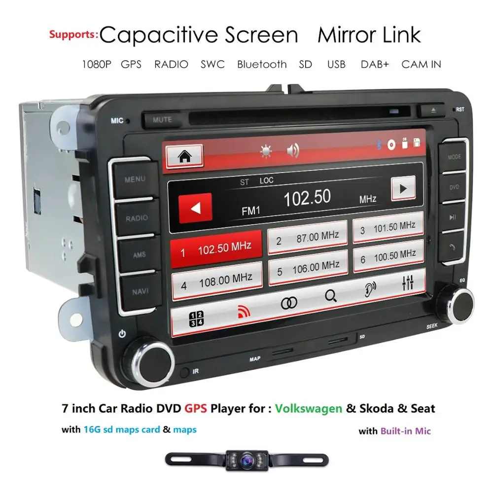 Hizpo 7 "2 din автомобильный DVD gps Радио стерео плеер для Volkswagen VW golf 6 passat b6 B7 Touran polo Tiguan