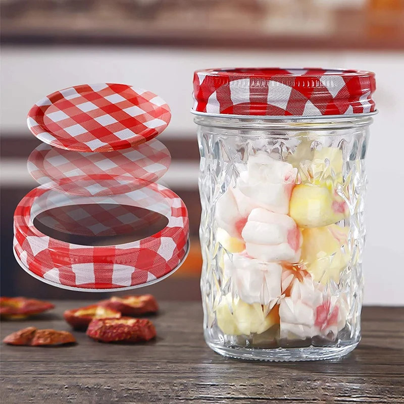 Canning Lids and Rings, 24 Sets Regular Mouth Canning Lids Airtight Leakproof Mason Jar Caps Mason Jar Lids