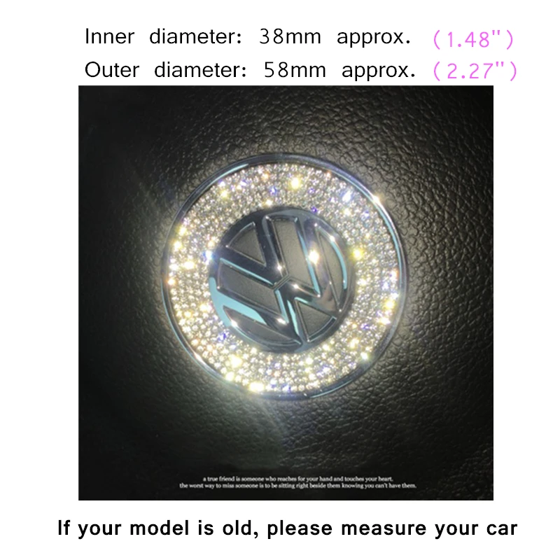 Хрустальное украшение на руль автомобиля для Volkswagen Golf 7 POLO CC Passat Tiguan Lavida Lamando Bling