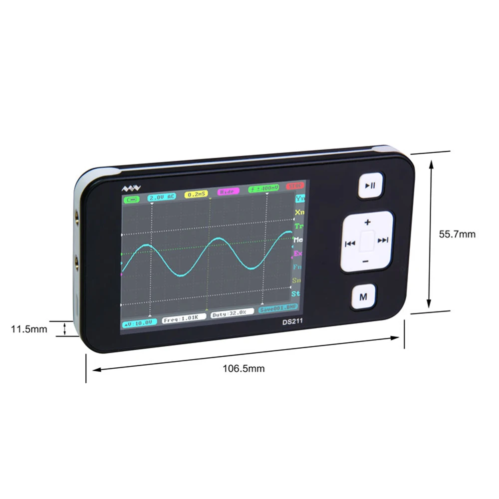 2.8in Screen Portable Professional DS211 Digital Storage 550mah Ocilloscope Inspection Display Portable for Electronic Equipment 
2.8in Screen Portable Professional DS211 Digital Storage 550mah Ocilloscope Inspection Display Portable for Electronic Equipment