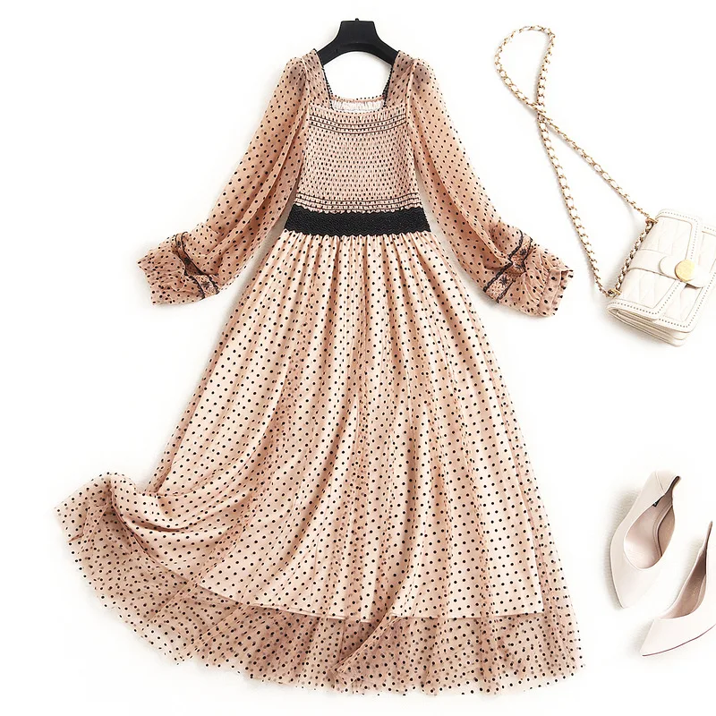 Women black polka dot mesh dress new 2021 spring summer lace saquare collar lantern sleeve vintage fashion midi dresses kawaii
Women black polka dot mesh dress new 2021 spring summer lace saquare collar lantern sleeve vintage fashion midi dresses kawaii