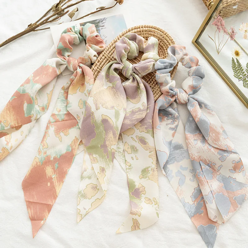 2021 New Long Ribbon Hair Ties Summer Tie dye Ponytail Hair Scarf Elastic Hair Bands Bow Scrunchies Hair Accessories
2021 New Long Ribbon Hair Ties Summer Tie dye Ponytail Hair Scarf Elastic Hair Bands Bow Scrunchies Hair Accessories