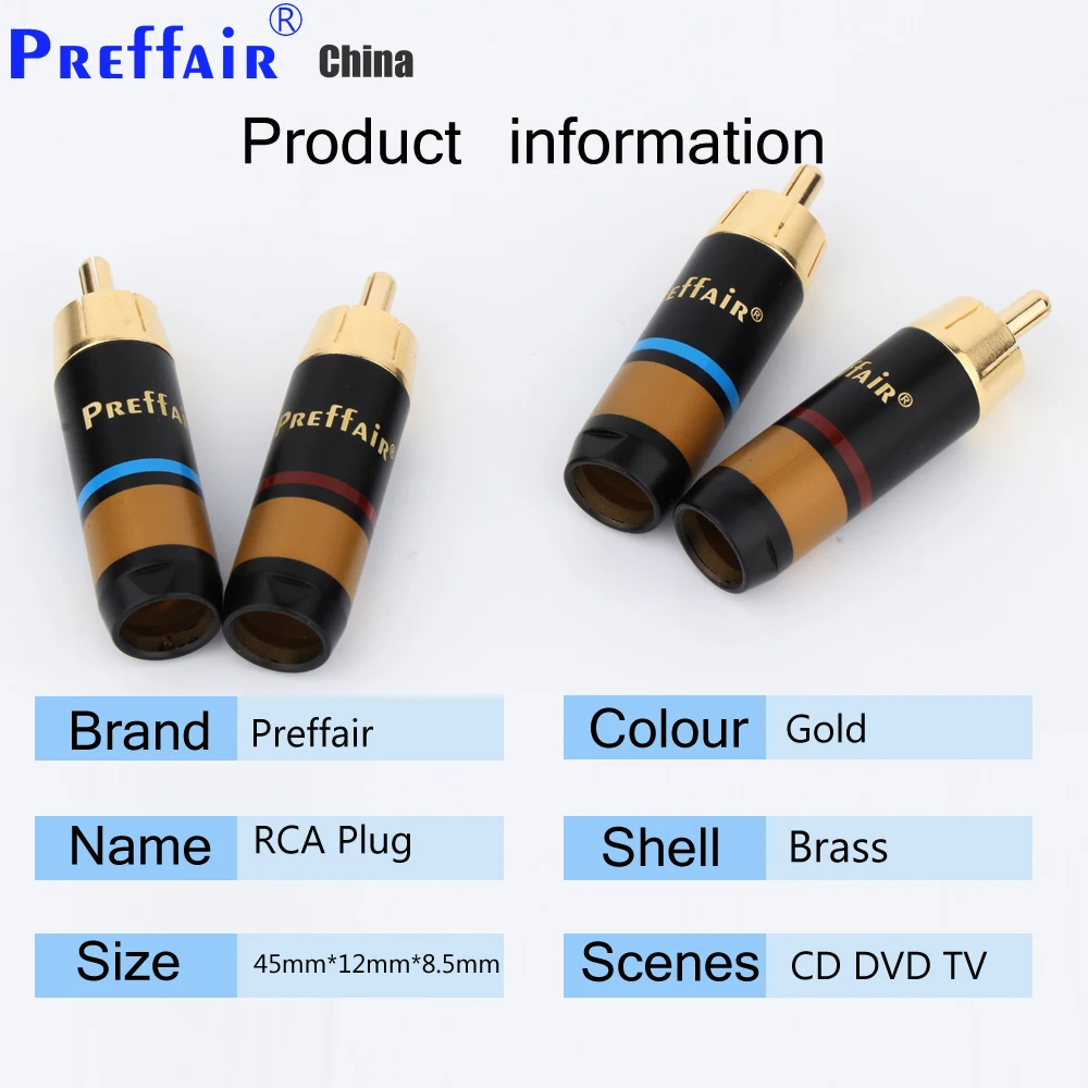 4Pcs Preffair High Quality R1759 HiFi RCA Plug Gold Plated RCA Male Plug Connectors Audio Adapter DIY For Hifi systems
4Pcs Preffair High Quality R1759 HiFi RCA Plug Gold Plated RCA Male Plug Connectors Audio Adapter DIY For Hifi systems