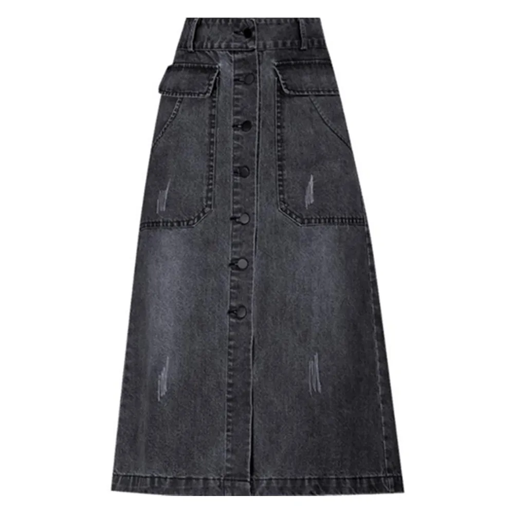 Black Denim Skirt Long Women Streetwear High Waist Summer Skirts 2022 Retro Single-Breasted Buttons Jean Skirts For Women
Black Denim Skirt Long Women Streetwear High Waist Summer Skirts 2022 Retro Single-Breasted Buttons Jean Skirts For Women