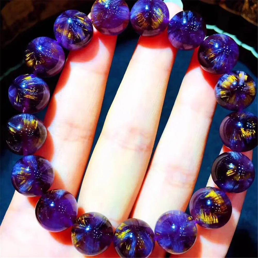 12mm Natural Purple Red Auralite 23 Bracelet for Women Man Crystal Rutilated Titanium Round Beads Stone Stretch Jewelry AAAAA
12mm Natural Purple Red Auralite 23 Bracelet for Women Man Crystal Rutilated Titanium Round Beads Stone Stretch Jewelry AAAAA