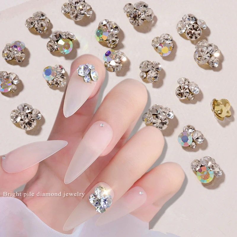 

10 шт. очаровательные 3D Стразы для дизайна ногтей украшения из металлического сплава блестящие алмазные Кристаллы ювелирные изделия драгоценные камни аксессуары для дизайна маникюра