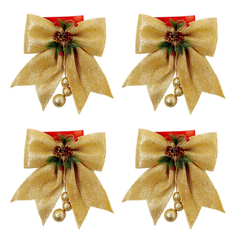 Newly 4pcs Beautiful Handmade Christmas Bows with Pine Cones Christmas Tree Decoration TE889
Newly 4pcs Beautiful Handmade Christmas Bows with Pine Cones Christmas Tree Decoration TE889