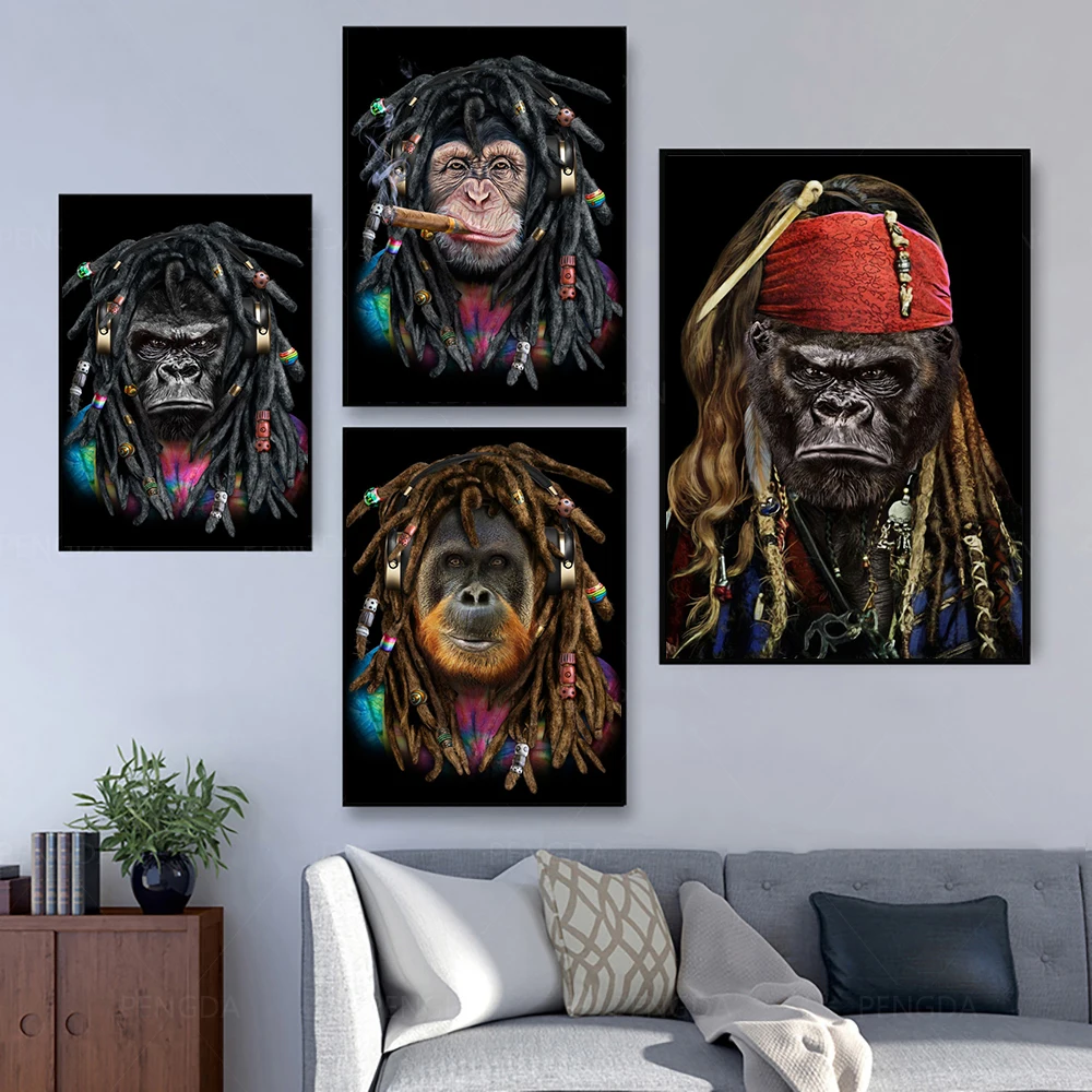 Abstract Africa Monkey Poster and Prints Gorilla With Dreadlocks Cool Animals Pictures Canvas Painting Wall Art Mural Home Decor
Abstract Africa Monkey Poster and Prints Gorilla With Dreadlocks Cool Animals Pictures Canvas Painting Wall Art Mural Home Decor
