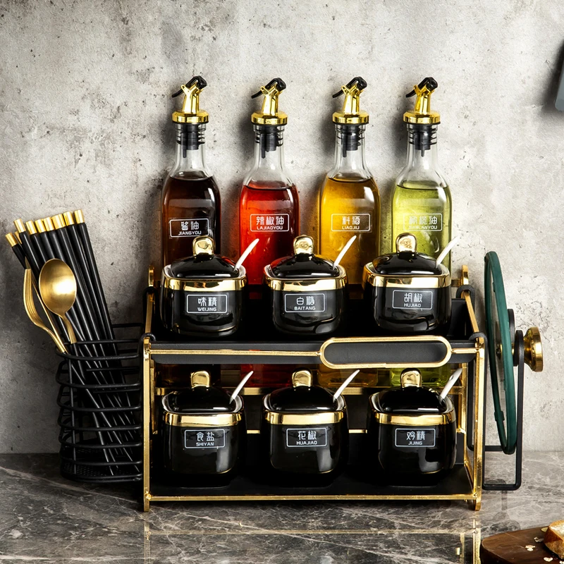 Creative Ceramic Seasoning Jar Salt Sugar Pepper Shaker Sealed Rack Oil Bottle Spice Jar Organizer Home Especiero Kitchen Tools
Creative Ceramic Seasoning Jar Salt Sugar Pepper Shaker Sealed Rack Oil Bottle Spice Jar Organizer Home Especiero Kitchen Tools