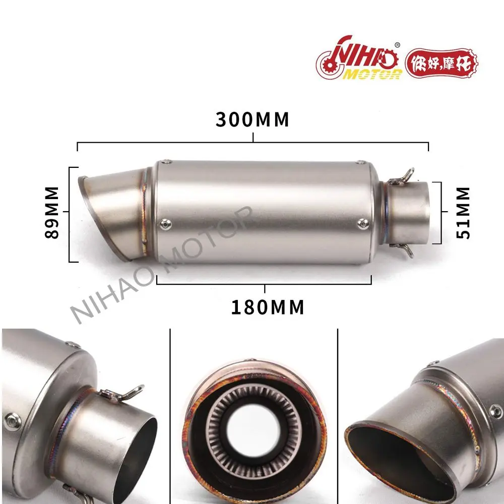 51 BM019SS Universal Stainless Steel Muffler Silence exhaust pipe for leovience Motorcycle Scooter Motocross Parts Nihao Motor
51 BM019SS Universal Stainless Steel Muffler Silence exhaust pipe for leovience Motorcycle Scooter Motocross Parts Nihao Motor