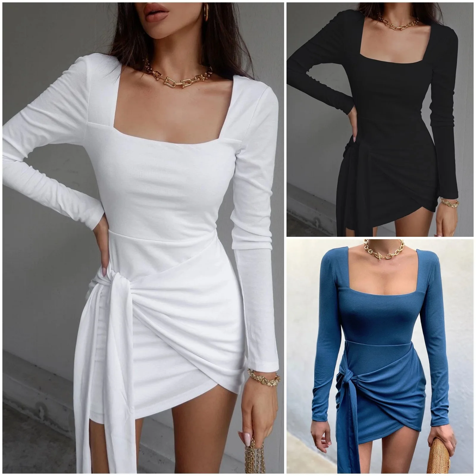 2021 Women's Long Sleeve U-neck Fashion Sexy Lace Up Slim Solid Medium Short Dress Sexy Dress Sheath
2021 Women's Long Sleeve U-neck Fashion Sexy Lace Up Slim Solid Medium Short Dress Sexy Dress Sheath
