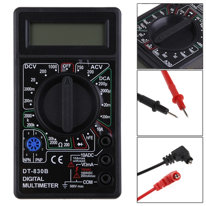 DT-830B мультиметр ЖК Автоматический диапазон цифровой вольтметр Омметр Вольт тестер
DT-830B мультиметр ЖК Автоматический диапазон цифровой вольтметр Омметр Вольт тестер