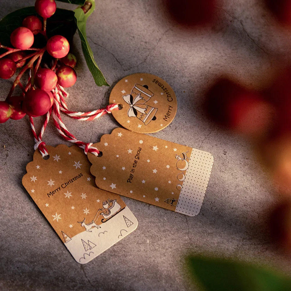 100PCS Christmas Cartoon Kraft Paper Tags With Rope Gift Box Bookmark Vintage Xmas Tree Santa Claus Crafts Hanging Labels Decor
100PCS Christmas Cartoon Kraft Paper Tags With Rope Gift Box Bookmark Vintage Xmas Tree Santa Claus Crafts Hanging Labels Decor