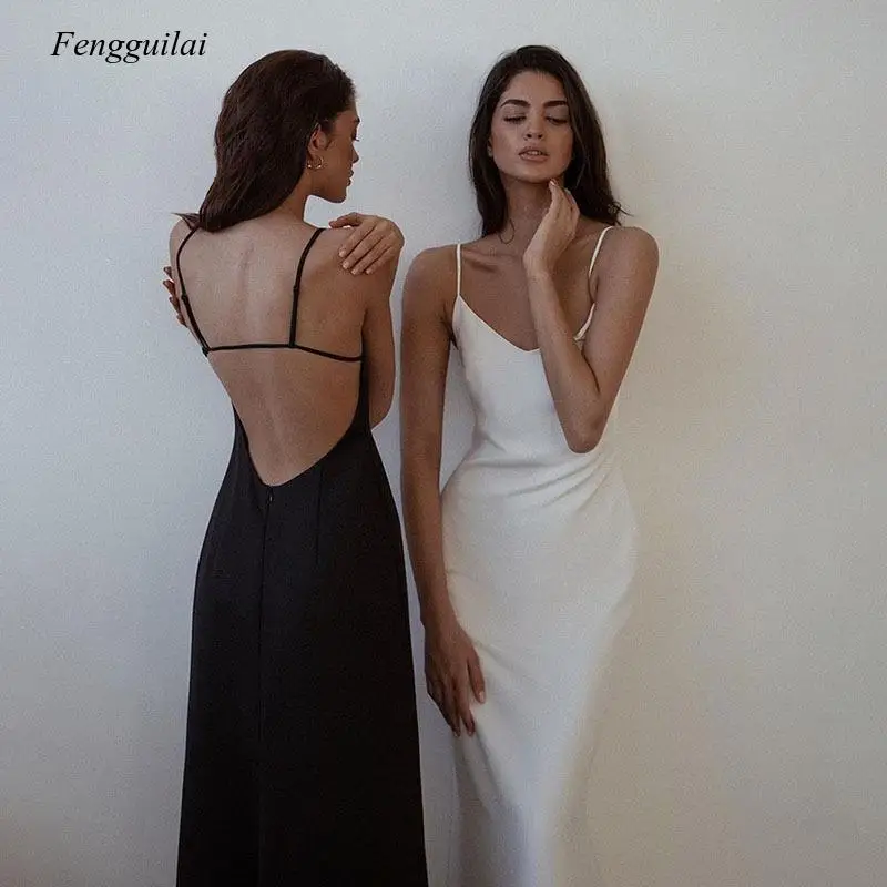 New Sexy Open Back Simple Design Satin Split Spring and Summer Elegant Women Party Club Dress 2021
New Sexy Open Back Simple Design Satin Split Spring and Summer Elegant Women Party Club Dress 2021