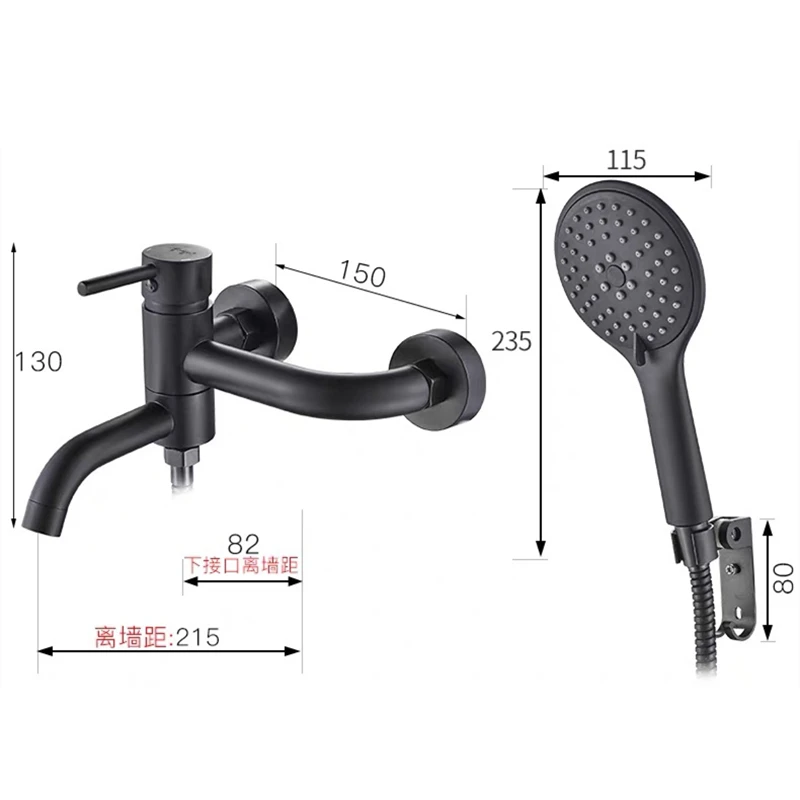 Bathtub Shower Faucet Black/Chrome Brass Wall Mounted Bathroom Shower Faucet ABS Hand Shower Head Sets Bathroom Mixer Tap
Bathtub Shower Faucet Black/Chrome Brass Wall Mounted Bathroom Shower Faucet ABS Hand Shower Head Sets Bathroom Mixer Tap