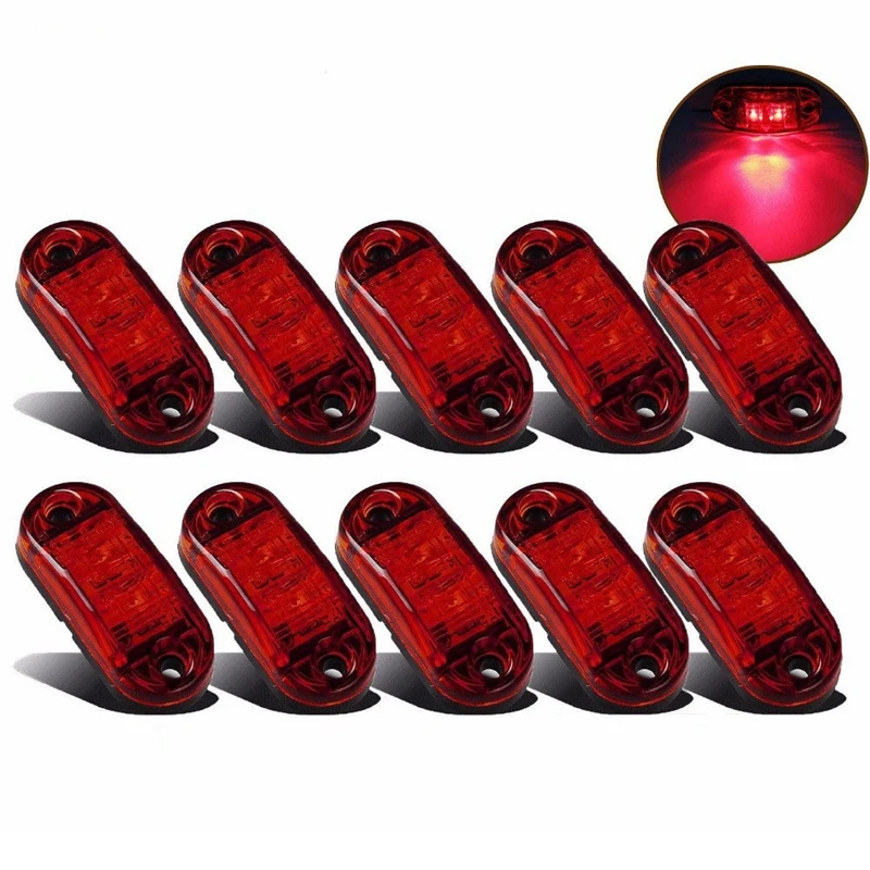 10Pcs Red 2 Led Light Oval Clearance Trailer Car Truck Side Marker Tail Lamp 
10Pcs Red 2 Led Light Oval Clearance Trailer Car Truck Side Marker Tail Lamp