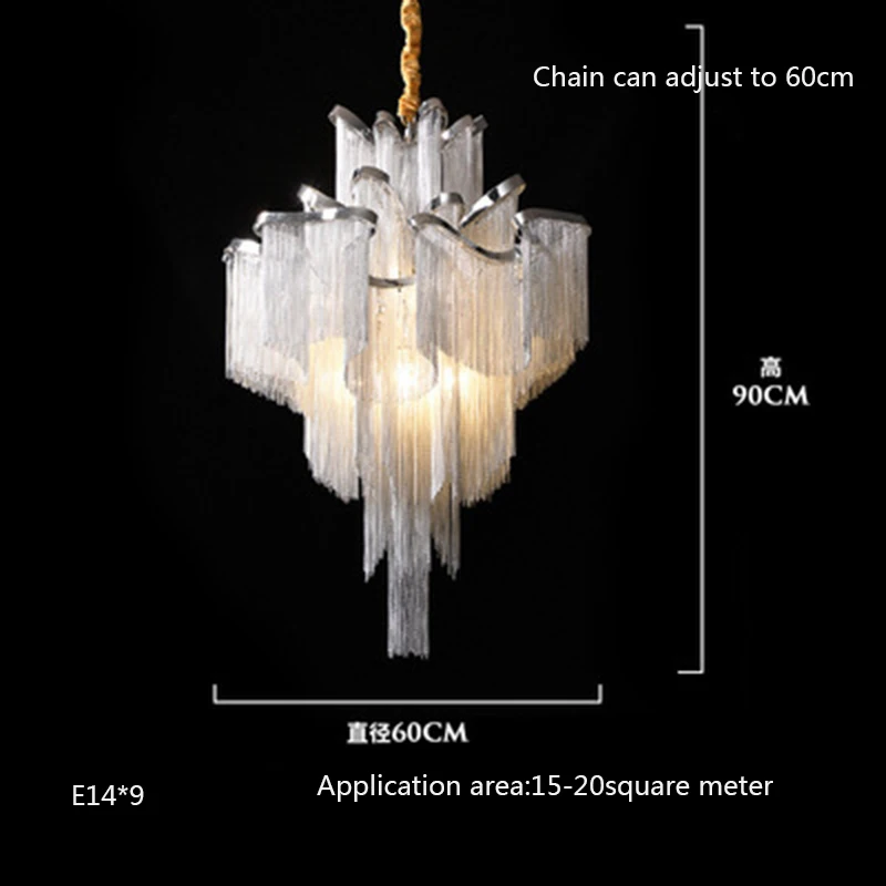 Nordic Tassel Chain Pendant Light for livingroom Home luces led decoracion Silver Fringed hanging pendant lamp light fixtures
Nordic Tassel Chain Pendant Light for livingroom Home luces led decoracion Silver Fringed hanging pendant lamp light fixtures