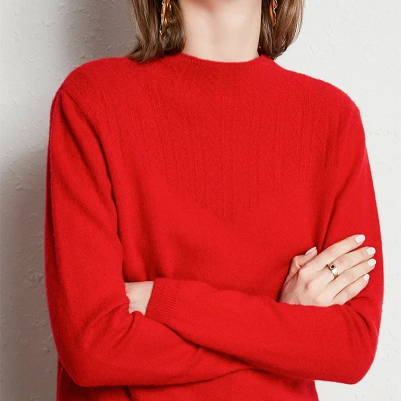2020 autumn and winter new half high neck woolen sweater women's pullover long-sleeved all-match solid color knitted bottoming
2020 autumn and winter new half high neck woolen sweater women's pullover long-sleeved all-match solid color knitted bottoming