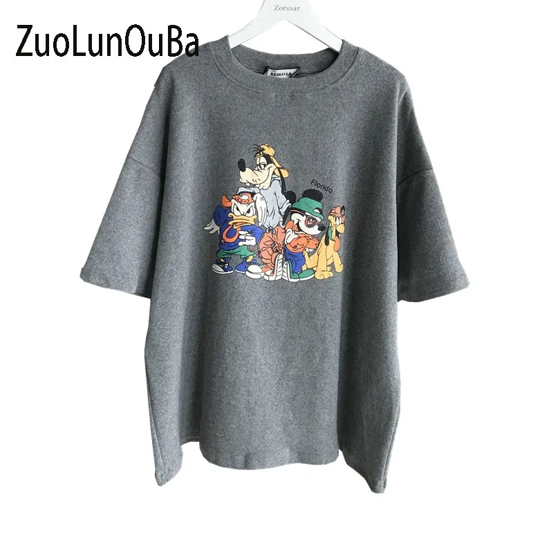 ZuoLunOuBa Summer Casual T Shirt Women Clothes Gray Cartoon Dog Print Harajuku Short Sleeve Brushed Cotton O Neck Tees Tops
ZuoLunOuBa Summer Casual T Shirt Women Clothes Gray Cartoon Dog Print Harajuku Short Sleeve Brushed Cotton O Neck Tees Tops