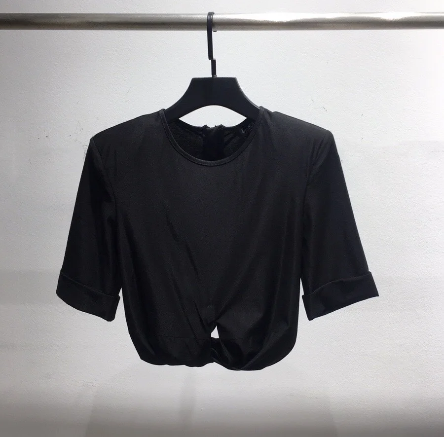 High 2021SS Summer Quality Women Shoulder Padded Short T-Shirt Tee Female Luxury Tops Gdnz 7.13
High 2021SS Summer Quality Women Shoulder Padded Short T-Shirt Tee Female Luxury Tops Gdnz 7.13