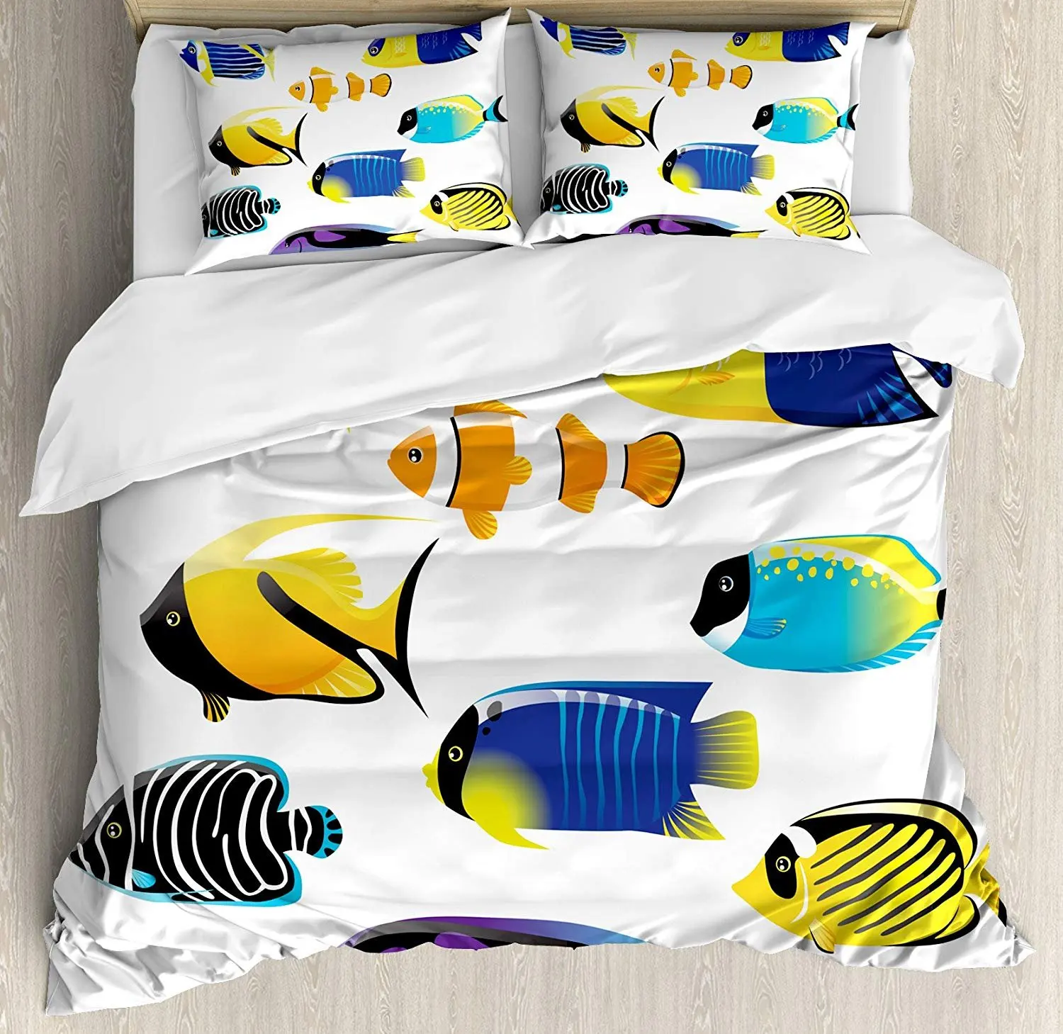 Fish Bedding Set Various Types of Sea Creatures with Atlantic Cod Bonito Palette Surgeonfish Image Duvet Cover Pillowcase
Fish Bedding Set Various Types of Sea Creatures with Atlantic Cod Bonito Palette Surgeonfish Image Duvet Cover Pillowcase