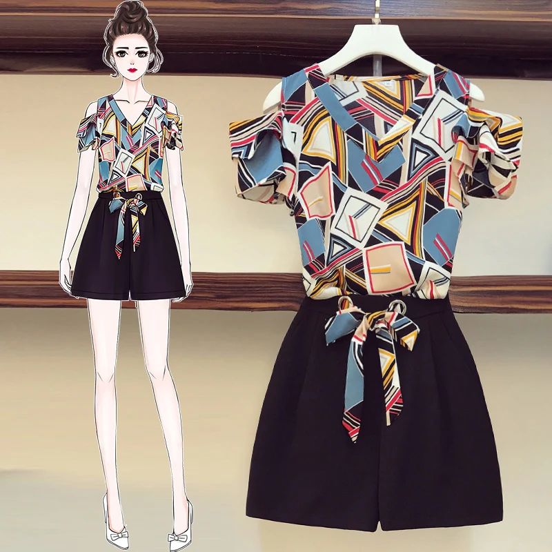 EHQAXIN 2021 Summer Suit Women's New Fashion V-Neck Printed Leaked Shoulder Chiffon Top + Two-Piece Wide Loose Shorts L-4XL
EHQAXIN 2021 Summer Suit Women's New Fashion V-Neck Printed Leaked Shoulder Chiffon Top + Two-Piece Wide Loose Shorts L-4XL